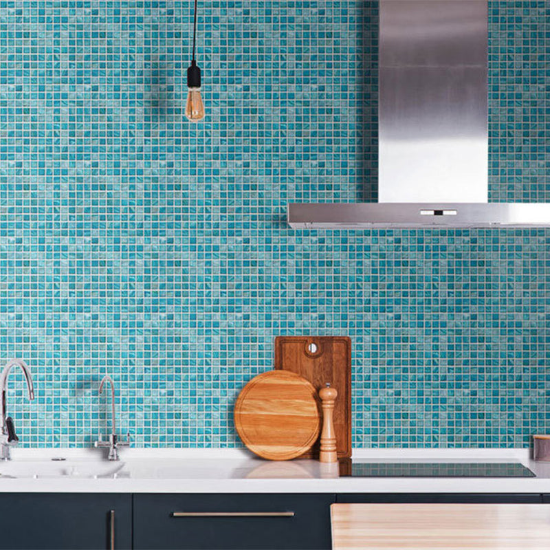 Peel and Stick Mosaic Tile Waterproof Square Peel and Stick Tile for Kitchen 20-Pack Sky Blue 11.8" x 11.8"(Set of 20) 60-Piece Set Clearhalo 'Flooring 'Home Improvement' 'home_improvement' 'home_improvement_peel_stick_blacksplash' 'Peel & Stick Backsplash Tile' 'peel_stick_blacksplash' 'Walls & Ceilings' Walls and Ceiling' 6667900
