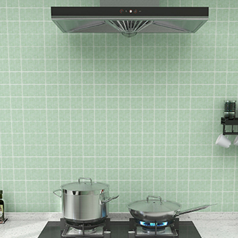 Modern Mosaic Tile Smooth Peel & Stick Backsplash Wallpaper for Kitchen Green Clearhalo 'Flooring 'Home Improvement' 'home_improvement' 'home_improvement_peel_stick_blacksplash' 'Peel & Stick Backsplash Tile' 'peel_stick_blacksplash' 'Walls & Ceilings' Walls and Ceiling' 6667931