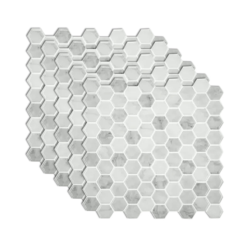 Square Grid Tile-Peel & Stick PVC 12" x 12" Peel & Stick Mosaic Tile 5-Pack Grey Clearhalo 'Flooring 'Home Improvement' 'home_improvement' 'home_improvement_peel_stick_blacksplash' 'Peel & Stick Backsplash Tile' 'peel_stick_blacksplash' 'Walls & Ceilings' Walls and Ceiling' 6667951