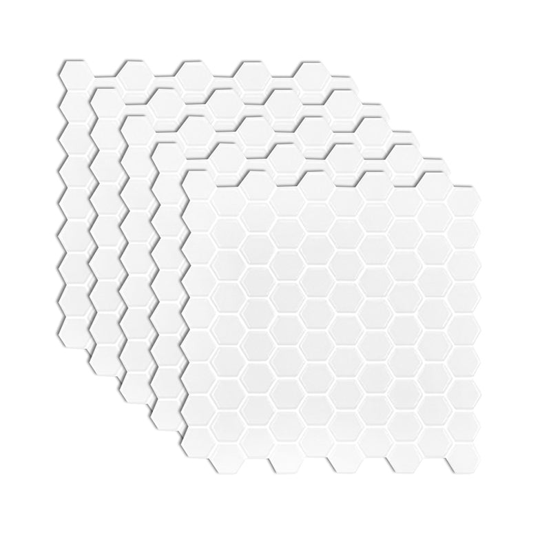 Square Grid Tile-Peel & Stick PVC 12" x 12" Peel & Stick Mosaic Tile 5-Pack White Clearhalo 'Flooring 'Home Improvement' 'home_improvement' 'home_improvement_peel_stick_blacksplash' 'Peel & Stick Backsplash Tile' 'peel_stick_blacksplash' 'Walls & Ceilings' Walls and Ceiling' 6667952