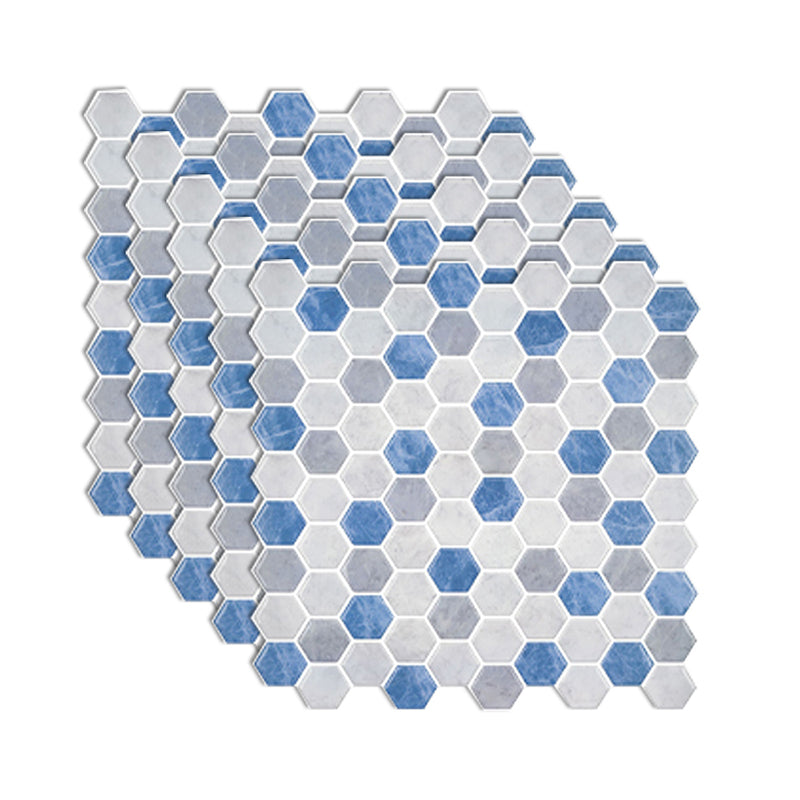 Square Grid Tile-Peel & Stick PVC 12" x 12" Peel & Stick Mosaic Tile 5-Pack Blue Clearhalo 'Flooring 'Home Improvement' 'home_improvement' 'home_improvement_peel_stick_blacksplash' 'Peel & Stick Backsplash Tile' 'peel_stick_blacksplash' 'Walls & Ceilings' Walls and Ceiling' 6667954