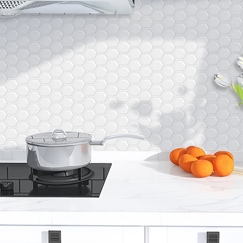 Square Grid Tile-Peel & Stick PVC 12" x 12" Peel & Stick Mosaic Tile 5-Pack White 50-Piece Set Clearhalo 'Flooring 'Home Improvement' 'home_improvement' 'home_improvement_peel_stick_blacksplash' 'Peel & Stick Backsplash Tile' 'peel_stick_blacksplash' 'Walls & Ceilings' Walls and Ceiling' 6667956