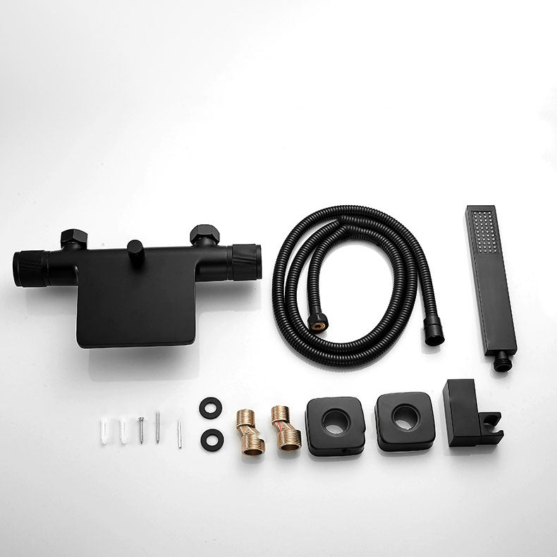 Modern Wall Mounted Metal Tub Filler Waterfall Double Handles Tub Faucet Trim Clearhalo 'Bathroom Remodel & Bathroom Fixtures' 'Bathtub Faucets' 'bathtub_faucets' 'Home Improvement' 'home_improvement' 'home_improvement_bathtub_faucets' 6668165