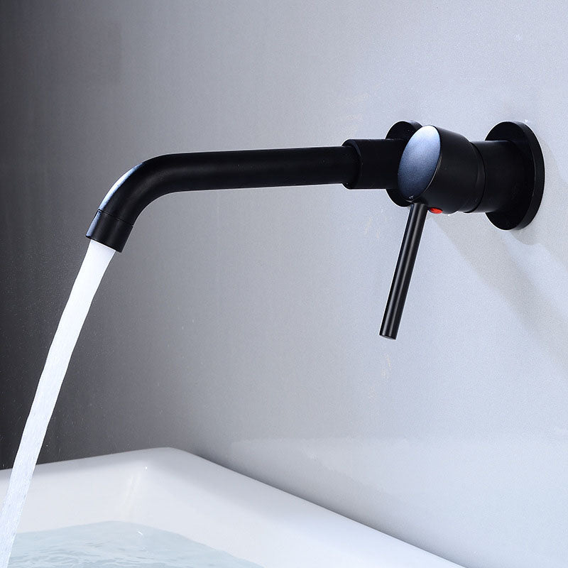 Wall Mounted Metal Tub Filler One Handle Rotatable Tub Faucet Trim Clearhalo 'Bathroom Remodel & Bathroom Fixtures' 'Bathtub Faucets' 'bathtub_faucets' 'Home Improvement' 'home_improvement' 'home_improvement_bathtub_faucets' 6668221