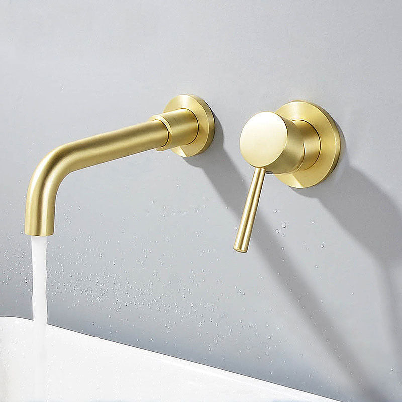 Wall Mounted Metal Tub Filler One Handle Rotatable Tub Faucet Trim Clearhalo 'Bathroom Remodel & Bathroom Fixtures' 'Bathtub Faucets' 'bathtub_faucets' 'Home Improvement' 'home_improvement' 'home_improvement_bathtub_faucets' 6668225