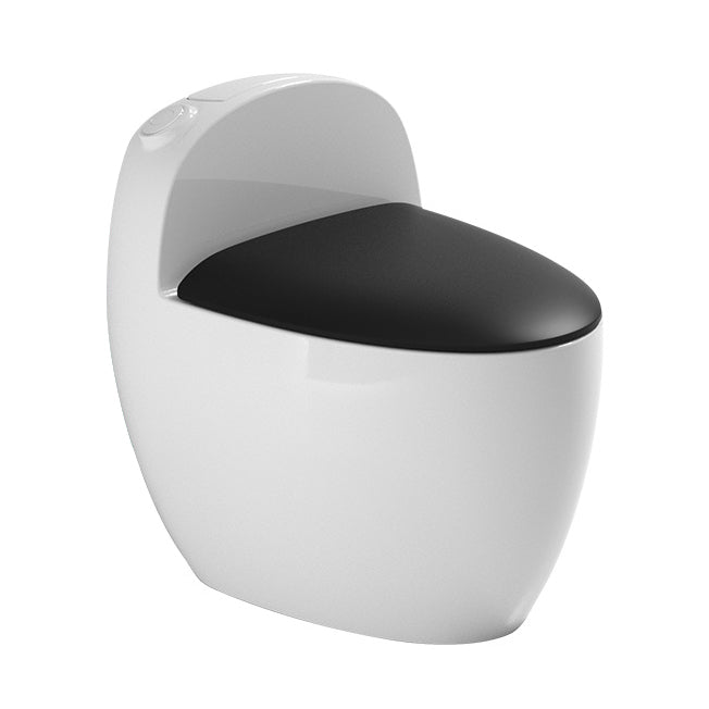 Modern Siphon Jet One Piece Toilet Bowl Heated Seat Urine Toilet with Toilet Seat White/ Black Clearhalo 'Bathroom Remodel & Bathroom Fixtures' 'Home Improvement' 'home_improvement' 'home_improvement_toilets' 'Toilets & Bidets' 'Toilets' 6668911