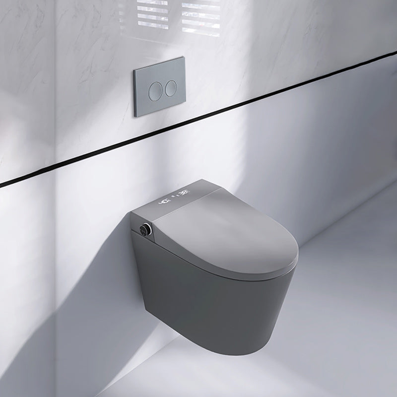 Contemporary White/black/ Gray Electronic Toilet Elongated Wall Hung Toilet Set Toilet with Water Tank Grey Clearhalo 'Bathroom Remodel & Bathroom Fixtures' 'Bidets' 'Home Improvement' 'home_improvement' 'home_improvement_bidets' 'Toilets & Bidets' 6670095