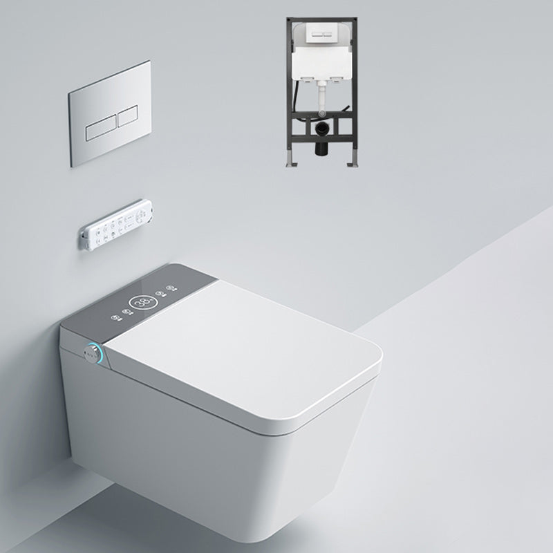 Modern Electronic Elongated Toilet Wall Mounted Bidet without Water Pressure Control Toilet with Water Tank Gray White Clearhalo 'Bathroom Remodel & Bathroom Fixtures' 'Bidets' 'Home Improvement' 'home_improvement' 'home_improvement_bidets' 'Toilets & Bidets' 6670114