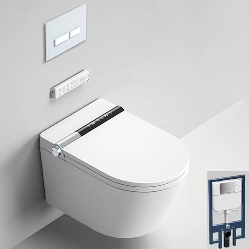 Modern 11.8" H Electronic Elongated Toilet Wall Mounted Bidet White/Silver Clearhalo 'Bathroom Remodel & Bathroom Fixtures' 'Bidets' 'Home Improvement' 'home_improvement' 'home_improvement_bidets' 'Toilets & Bidets' 6670136