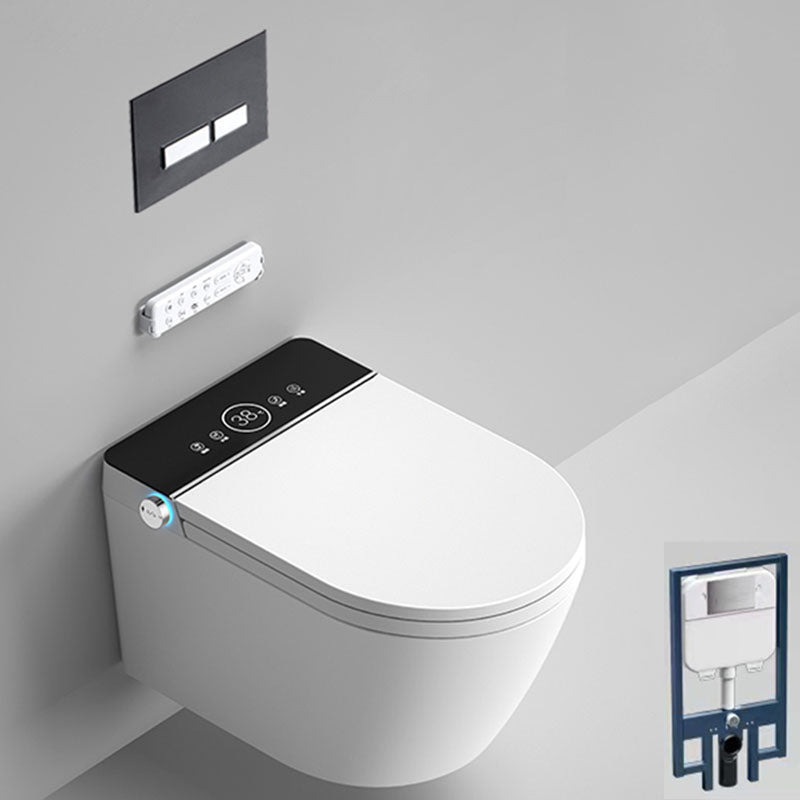 Modern 11.8" H Electronic Elongated Toilet Wall Mounted Bidet White/ Black Clearhalo 'Bathroom Remodel & Bathroom Fixtures' 'Bidets' 'Home Improvement' 'home_improvement' 'home_improvement_bidets' 'Toilets & Bidets' 6670139
