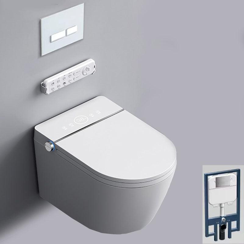 Modern 11.8" H Electronic Elongated Toilet Wall Mounted Bidet White Clearhalo 'Bathroom Remodel & Bathroom Fixtures' 'Bidets' 'Home Improvement' 'home_improvement' 'home_improvement_bidets' 'Toilets & Bidets' 6670141