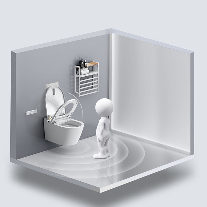 Modern 11.8" H Electronic Elongated Toilet Wall Mounted Bidet Clearhalo 'Bathroom Remodel & Bathroom Fixtures' 'Bidets' 'Home Improvement' 'home_improvement' 'home_improvement_bidets' 'Toilets & Bidets' 6670148
