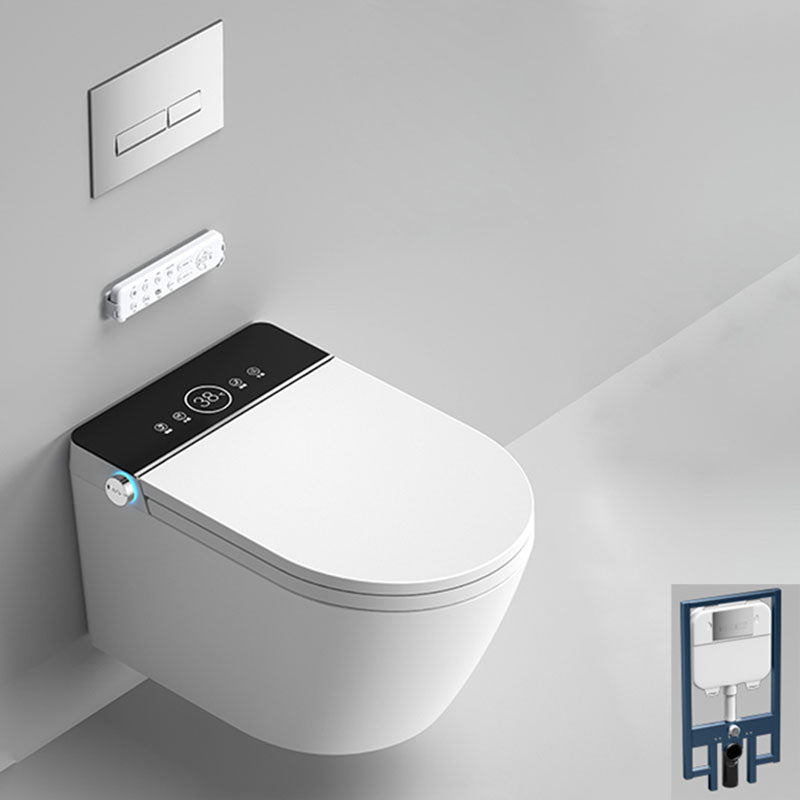 Electronic Elongated Toilet Wall Mounted Bidet with Heated Seat Black/ White Clearhalo 'Bathroom Remodel & Bathroom Fixtures' 'Bidets' 'Home Improvement' 'home_improvement' 'home_improvement_bidets' 'Toilets & Bidets' 6670158