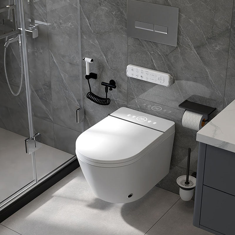 Contemporary Electronic Elongated Toilet Wall Mounted Bidet with Heated Seat White Clearhalo 'Bathroom Remodel & Bathroom Fixtures' 'Bidets' 'Home Improvement' 'home_improvement' 'home_improvement_bidets' 'Toilets & Bidets' 6670205