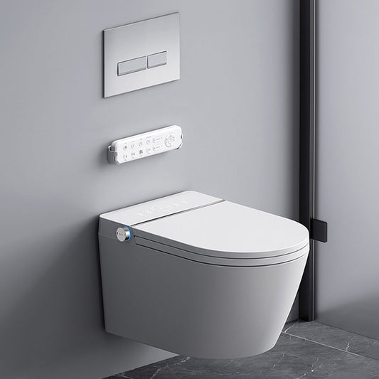 Contemporary Electronic Elongated Toilet Wall Mounted Bidet with Heated Seat Clearhalo 'Bathroom Remodel & Bathroom Fixtures' 'Bidets' 'Home Improvement' 'home_improvement' 'home_improvement_bidets' 'Toilets & Bidets' 6670208