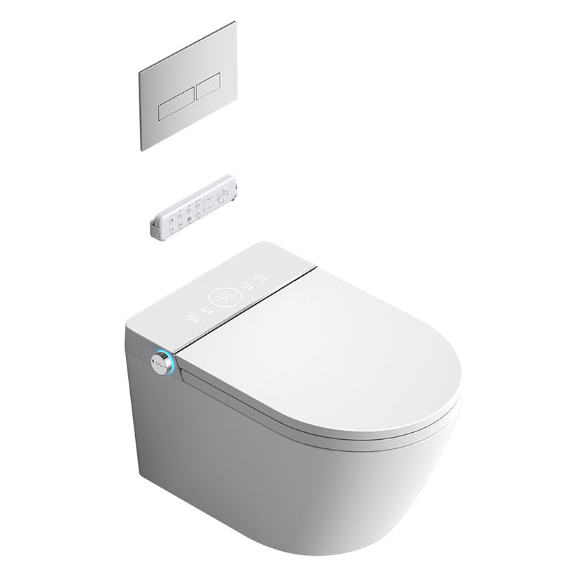 Contemporary Electronic Elongated Toilet Wall Mounted Bidet with Heated Seat Clearhalo 'Bathroom Remodel & Bathroom Fixtures' 'Bidets' 'Home Improvement' 'home_improvement' 'home_improvement_bidets' 'Toilets & Bidets' 6670210