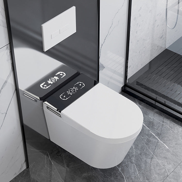 Contemporary 14.9" H Electronic Elongated Toilet Wall Mounted Bidet Black White Clearhalo 'Bathroom Remodel & Bathroom Fixtures' 'Bidets' 'Home Improvement' 'home_improvement' 'home_improvement_bidets' 'Toilets & Bidets' 6670224