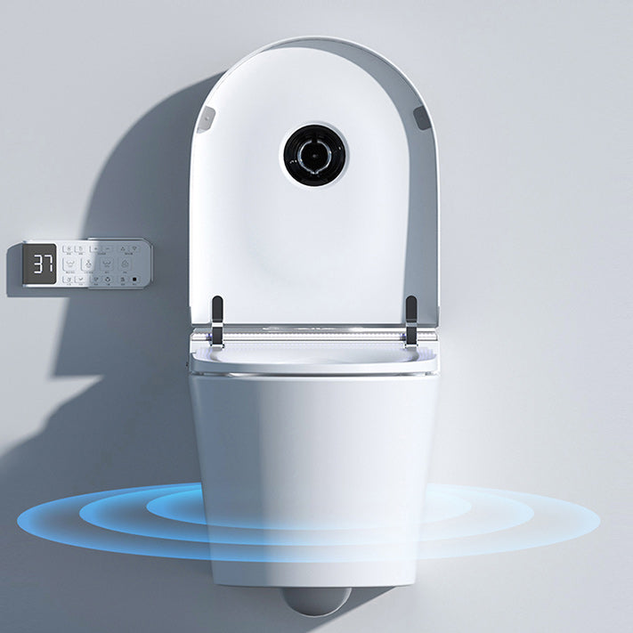 Contemporary 14.9" H Electronic Elongated Toilet Wall Mounted Bidet Clearhalo 'Bathroom Remodel & Bathroom Fixtures' 'Bidets' 'Home Improvement' 'home_improvement' 'home_improvement_bidets' 'Toilets & Bidets' 6670234