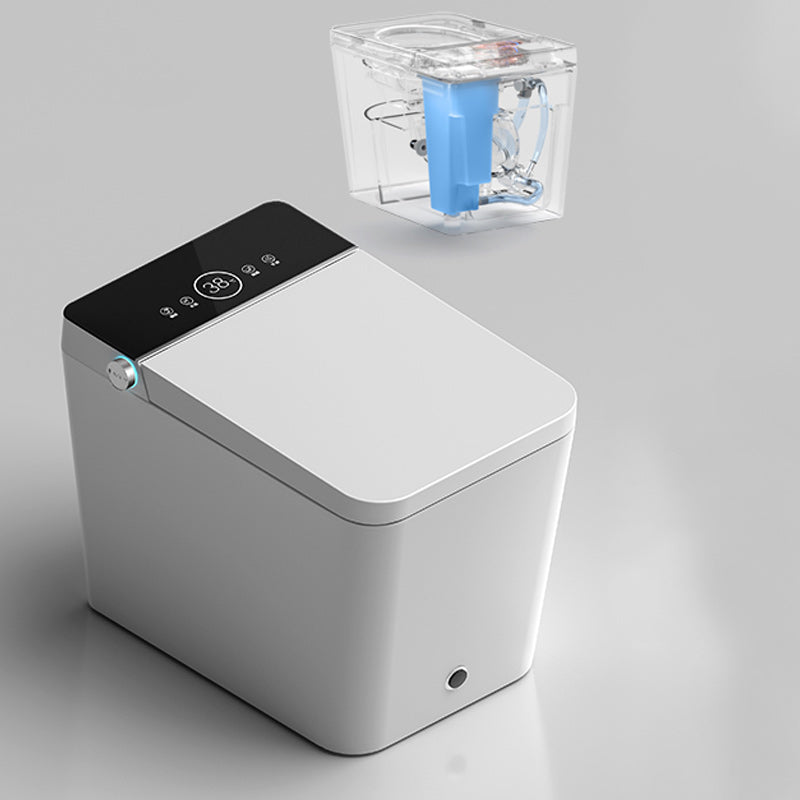 Foot Sensor Smart Toilet Elongated Contemporary Ceramic White Black No Clearhalo 'Bathroom Remodel & Bathroom Fixtures' 'Bidets' 'Home Improvement' 'home_improvement' 'home_improvement_bidets' 'Toilets & Bidets' 6675546