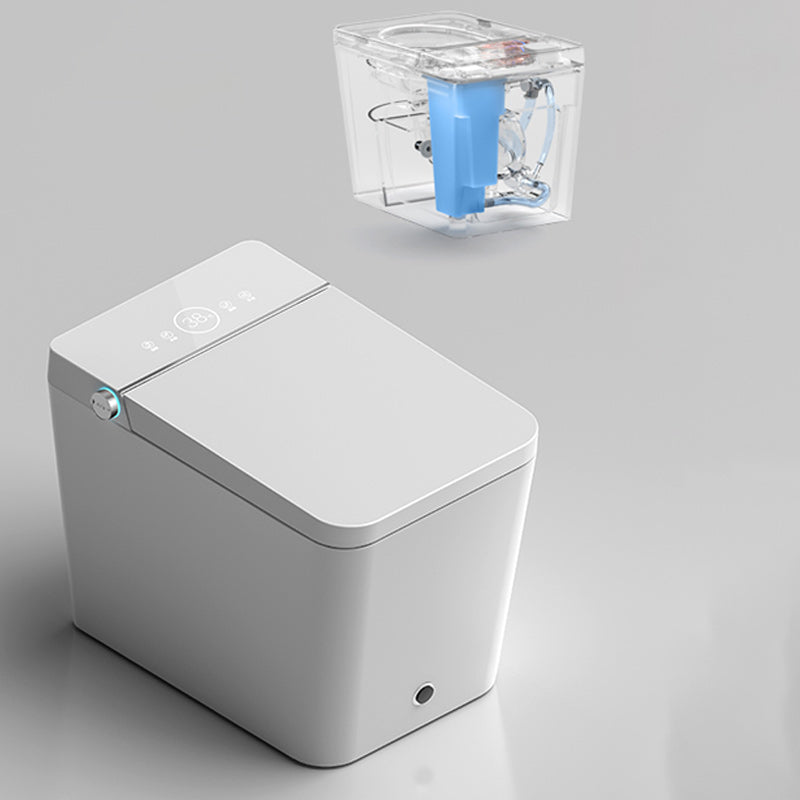 Foot Sensor Smart Toilet Elongated Contemporary Ceramic White White No Clearhalo 'Bathroom Remodel & Bathroom Fixtures' 'Bidets' 'Home Improvement' 'home_improvement' 'home_improvement_bidets' 'Toilets & Bidets' 6675547