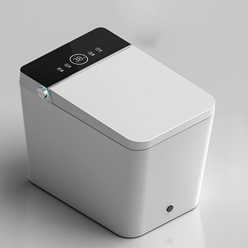 Foot Sensor Smart Toilet Elongated Contemporary Ceramic White Black Manual Flip & UV Sterilizing ( Standard) Yes Clearhalo 'Bathroom Remodel & Bathroom Fixtures' 'Bidets' 'Home Improvement' 'home_improvement' 'home_improvement_bidets' 'Toilets & Bidets' 6675549