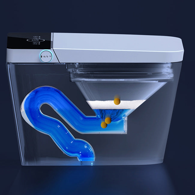 Foot Sensor Smart Toilet Elongated Contemporary Ceramic White Clearhalo 'Bathroom Remodel & Bathroom Fixtures' 'Bidets' 'Home Improvement' 'home_improvement' 'home_improvement_bidets' 'Toilets & Bidets' 6675555