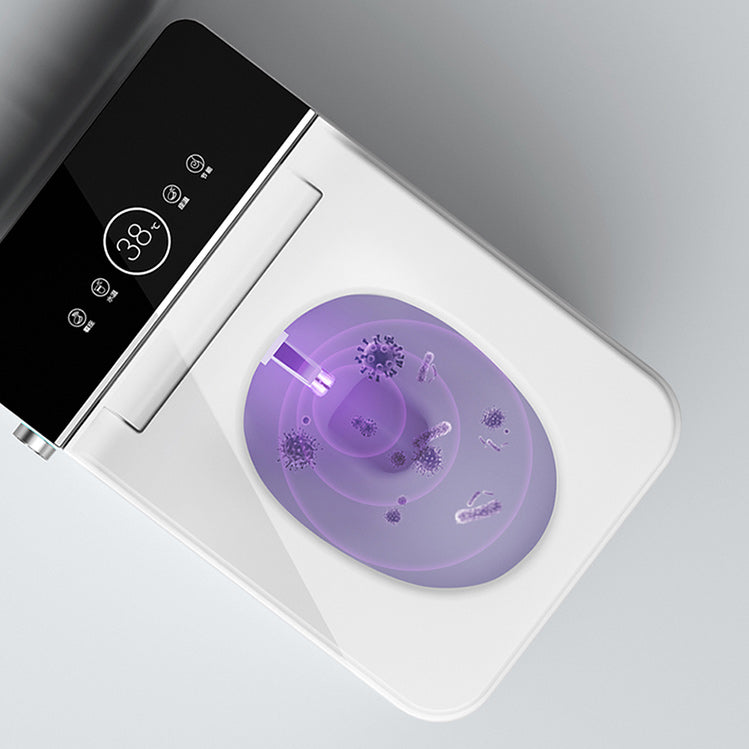 Foot Sensor Smart Toilet Elongated Contemporary Ceramic White Clearhalo 'Bathroom Remodel & Bathroom Fixtures' 'Bidets' 'Home Improvement' 'home_improvement' 'home_improvement_bidets' 'Toilets & Bidets' 6675556