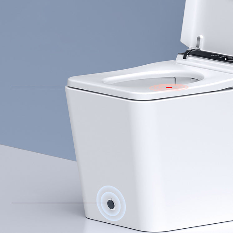 Foot Sensor Smart Toilet Elongated Contemporary Ceramic White Clearhalo 'Bathroom Remodel & Bathroom Fixtures' 'Bidets' 'Home Improvement' 'home_improvement' 'home_improvement_bidets' 'Toilets & Bidets' 6675559