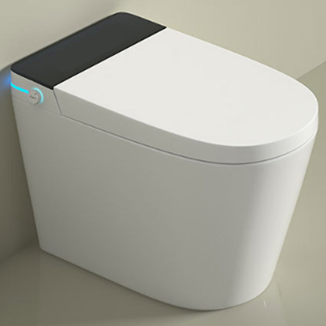 White Smart Toilet Ceramic Contemporary Foot Sensor Elongated Foot Flush (Simplified Configuration) Clearhalo 'Bathroom Remodel & Bathroom Fixtures' 'Bidets' 'Home Improvement' 'home_improvement' 'home_improvement_bidets' 'Toilets & Bidets' 6675566