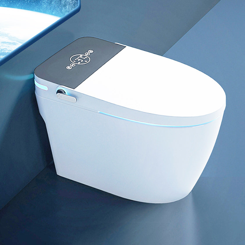 White Foot Sensor Contemporary Ceramic Elongated Smart Toilet Clearhalo 'Bathroom Remodel & Bathroom Fixtures' 'Bidets' 'Home Improvement' 'home_improvement' 'home_improvement_bidets' 'Toilets & Bidets' 6675582