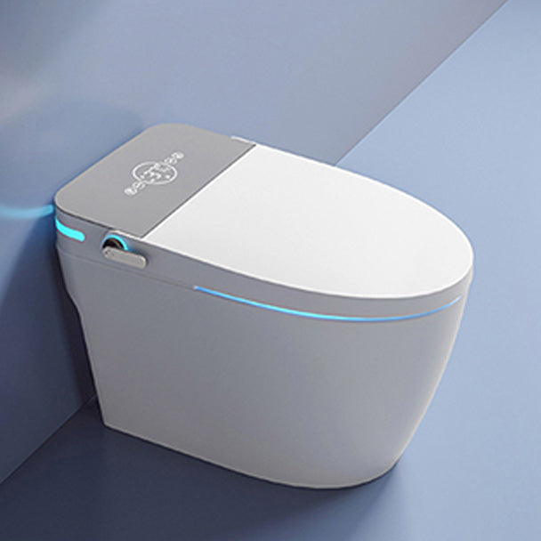 White Foot Sensor Contemporary Ceramic Elongated Smart Toilet Clearhalo 'Bathroom Remodel & Bathroom Fixtures' 'Bidets' 'Home Improvement' 'home_improvement' 'home_improvement_bidets' 'Toilets & Bidets' 6675583