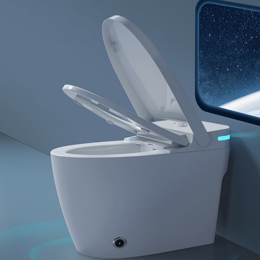White Foot Sensor Contemporary Ceramic Elongated Smart Toilet Clearhalo 'Bathroom Remodel & Bathroom Fixtures' 'Bidets' 'Home Improvement' 'home_improvement' 'home_improvement_bidets' 'Toilets & Bidets' 6675584