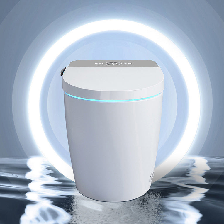White Foot Sensor Contemporary Ceramic Elongated Smart Toilet Clearhalo 'Bathroom Remodel & Bathroom Fixtures' 'Bidets' 'Home Improvement' 'home_improvement' 'home_improvement_bidets' 'Toilets & Bidets' 6675586