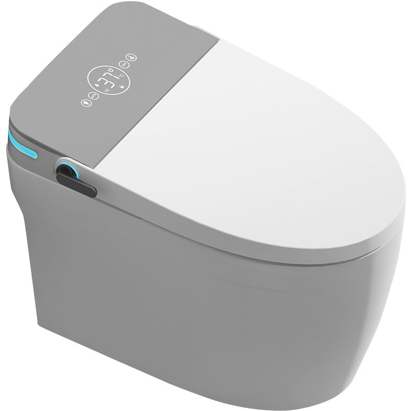 White Foot Sensor Contemporary Ceramic Elongated Smart Toilet Clearhalo 'Bathroom Remodel & Bathroom Fixtures' 'Bidets' 'Home Improvement' 'home_improvement' 'home_improvement_bidets' 'Toilets & Bidets' 6675587