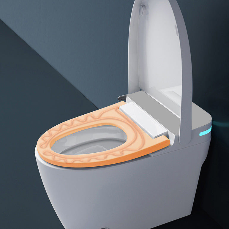 White Foot Sensor Contemporary Ceramic Elongated Smart Toilet Clearhalo 'Bathroom Remodel & Bathroom Fixtures' 'Bidets' 'Home Improvement' 'home_improvement' 'home_improvement_bidets' 'Toilets & Bidets' 6675593