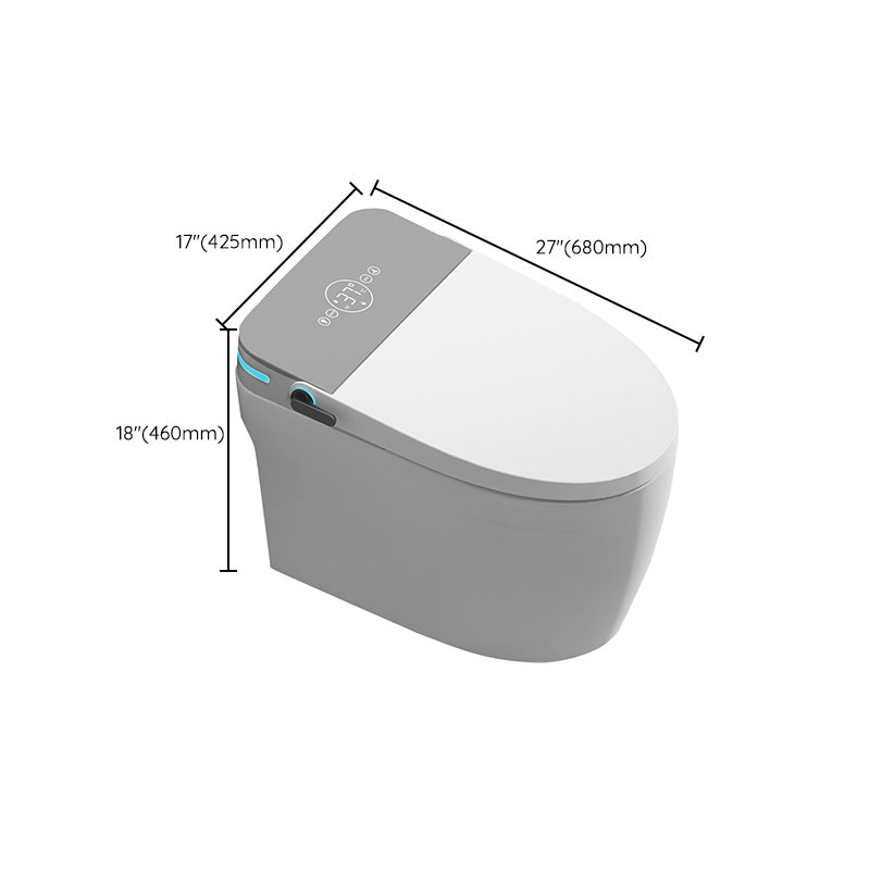 White Foot Sensor Contemporary Ceramic Elongated Smart Toilet Clearhalo 'Bathroom Remodel & Bathroom Fixtures' 'Bidets' 'Home Improvement' 'home_improvement' 'home_improvement_bidets' 'Toilets & Bidets' 6675598