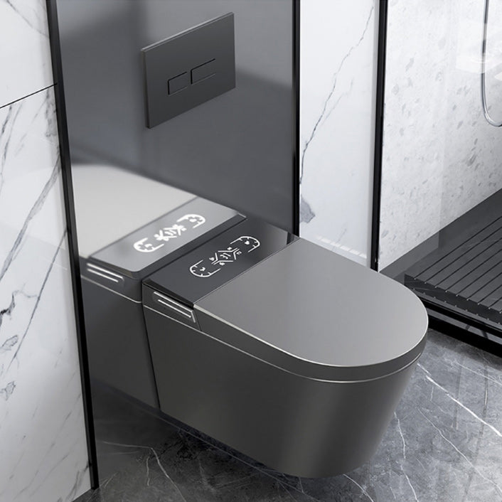 Elongated Wall Hung Toilet Set Deodorizing Antimicrobial Bidet Bidet with High Water Tank Grey Clearhalo 'Bathroom Remodel & Bathroom Fixtures' 'Bidets' 'Home Improvement' 'home_improvement' 'home_improvement_bidets' 'Toilets & Bidets' 6675679