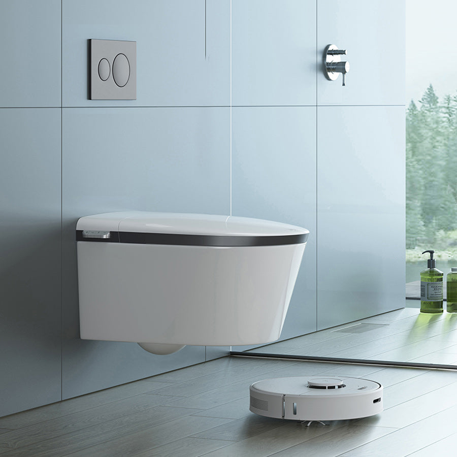 Warm Air Dryer Wall Hung Toilet Set Heated Seat Vitreous China Bidets Clearhalo 'Bathroom Remodel & Bathroom Fixtures' 'Bidets' 'Home Improvement' 'home_improvement' 'home_improvement_bidets' 'Toilets & Bidets' 6675703