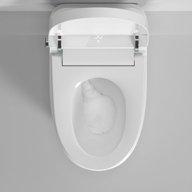 Elongated Smart Bidet White Ceramic One-Piece Smart Toilet Bidet Clearhalo 'Bathroom Remodel & Bathroom Fixtures' 'Bidets' 'Home Improvement' 'home_improvement' 'home_improvement_bidets' 'Toilets & Bidets' 6675776