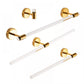Modern Bathroom Accessory Kit Towel Bar Silver/Gold/Black Bathroom Hardware Gold 4-Piece Set Clearhalo 'Bathroom Hardware Sets' 'Bathroom Hardware' 'Bathroom Remodel & Bathroom Fixtures' 'bathroom_hardware_sets' 'Home Improvement' 'home_improvement' 'home_improvement_bathroom_hardware_sets' 6675845