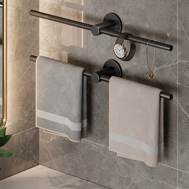 2-Piece Modern Bathroom Accessory Set Stainless Steel Towel Bar Clearhalo 'Bathroom Hardware Sets' 'Bathroom Hardware' 'Bathroom Remodel & Bathroom Fixtures' 'bathroom_hardware_sets' 'Home Improvement' 'home_improvement' 'home_improvement_bathroom_hardware_sets' 6675903