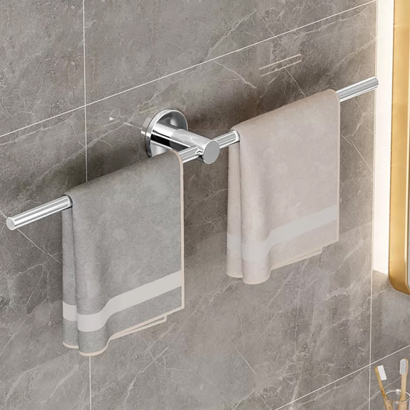 2-Piece Modern Bathroom Accessory Set Stainless Steel Towel Bar 23.5" Chrome Clearhalo 'Bathroom Hardware Sets' 'Bathroom Hardware' 'Bathroom Remodel & Bathroom Fixtures' 'bathroom_hardware_sets' 'Home Improvement' 'home_improvement' 'home_improvement_bathroom_hardware_sets' 6675910