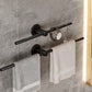 2-Piece Modern Bathroom Accessory Set Stainless Steel Towel Bar 16"+23.5" Black Clearhalo 'Bathroom Hardware Sets' 'Bathroom Hardware' 'Bathroom Remodel & Bathroom Fixtures' 'bathroom_hardware_sets' 'Home Improvement' 'home_improvement' 'home_improvement_bathroom_hardware_sets' 6675915