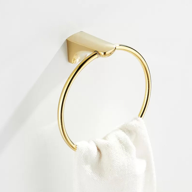 Traditional Bathroom Hardware Gold Bath Shelf Bathroom Accessory Kit Towel Ring Clearhalo 'Bathroom Hardware Sets' 'Bathroom Hardware' 'Bathroom Remodel & Bathroom Fixtures' 'bathroom_hardware_sets' 'Home Improvement' 'home_improvement' 'home_improvement_bathroom_hardware_sets' 6676000