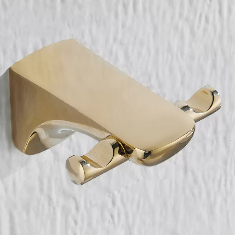 Traditional Bathroom Hardware Gold Bath Shelf Bathroom Accessory Kit Towel Robe Hook (Single Hook) Clearhalo 'Bathroom Hardware Sets' 'Bathroom Hardware' 'Bathroom Remodel & Bathroom Fixtures' 'bathroom_hardware_sets' 'Home Improvement' 'home_improvement' 'home_improvement_bathroom_hardware_sets' 6676012