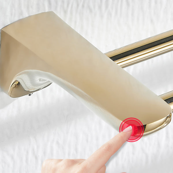 Traditional Bathroom Hardware Gold Bath Shelf Bathroom Accessory Kit Clearhalo 'Bathroom Hardware Sets' 'Bathroom Hardware' 'Bathroom Remodel & Bathroom Fixtures' 'bathroom_hardware_sets' 'Home Improvement' 'home_improvement' 'home_improvement_bathroom_hardware_sets' 6676021