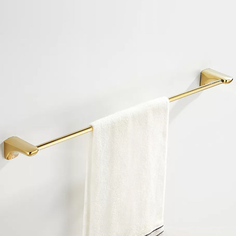 Traditional Bathroom Hardware Gold Bath Shelf Bathroom Accessory Kit Single Bar Towel Bar (24"L) Clearhalo 'Bathroom Hardware Sets' 'Bathroom Hardware' 'Bathroom Remodel & Bathroom Fixtures' 'bathroom_hardware_sets' 'Home Improvement' 'home_improvement' 'home_improvement_bathroom_hardware_sets' 6676032