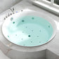Drop-in Acrylic Round Bathtub Modern Air/ Whirlpool Bathtub in White 51"L x 51"W x 23"H Massage + Constant Temperature + Bubbles Tub with Silver 5-Piece Set Clearhalo 'Bathroom Remodel & Bathroom Fixtures' 'Bathtubs' 'Home Improvement' 'home_improvement' 'home_improvement_bathtubs' 'Showers & Bathtubs' 6676443