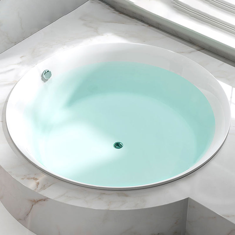 Drop-in Acrylic Round Bathtub Modern Air/ Whirlpool Bathtub in White Tub Only Tub Clearhalo 'Bathroom Remodel & Bathroom Fixtures' 'Bathtubs' 'Home Improvement' 'home_improvement' 'home_improvement_bathtubs' 'Showers & Bathtubs' 6676444