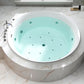 Drop-in Acrylic Round Bathtub Modern Air/ Whirlpool Bathtub in White 59"L x 59"W x 26"H Massage + Constant Temperature + Bubbles Tub with Silver 5-Piece Set Clearhalo 'Bathroom Remodel & Bathroom Fixtures' 'Bathtubs' 'Home Improvement' 'home_improvement' 'home_improvement_bathtubs' 'Showers & Bathtubs' 6676446
